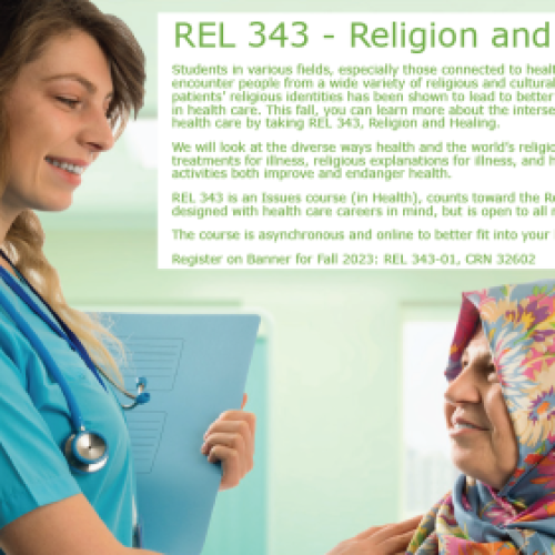 New course! REL 343: Religion & Healing